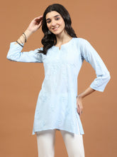 Chikankari Embroidered Cotton Blend Short Kurti